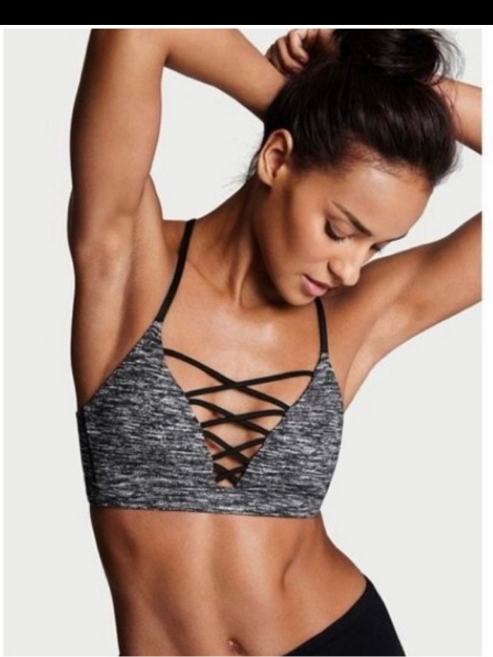Victoria's Secret Gray Crisscross Front Crop Bralette